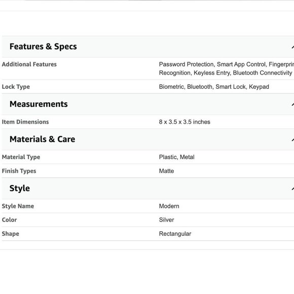 Fingerprint Door Lock Keyless Entry Door Lock with Handle, Smart Bluetooth - Picture 9 of 9